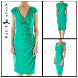 Lauren Ralph Lauren
Green Jersey Surplice Dress size 4